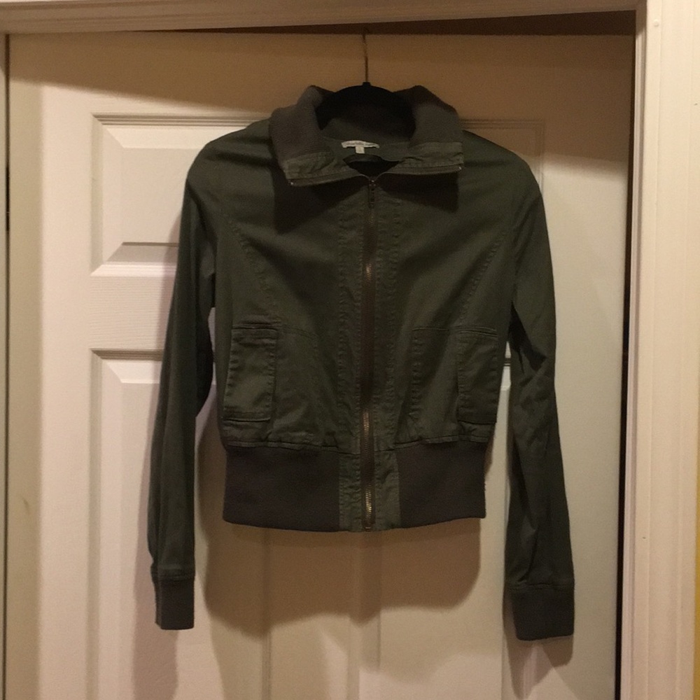 Green crop jacket